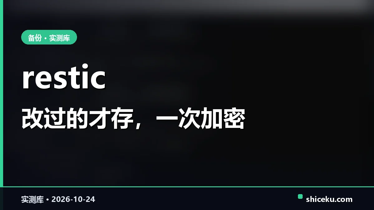 restic 的实测封面